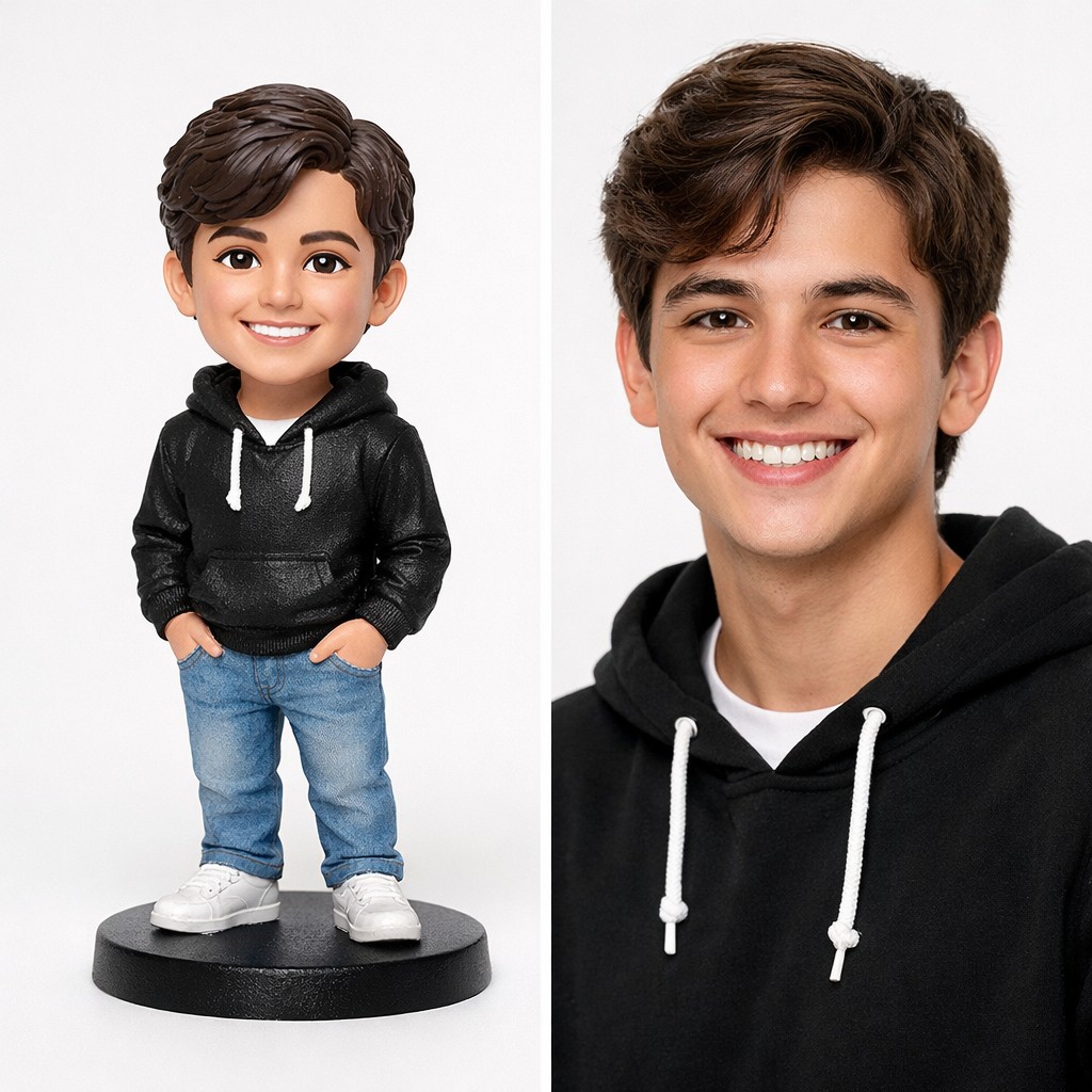 مقایسه عکس واقعی با فیگور ساختهشده از روی آن — نتیجه نهایی کار تیم فیگورو